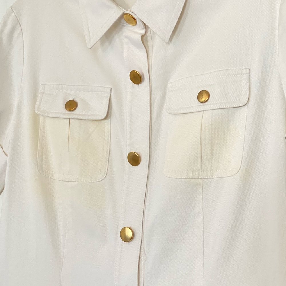 Ralph Lauren Button Up Cotton Dress, White, Size 6 - Picture 9 of 16